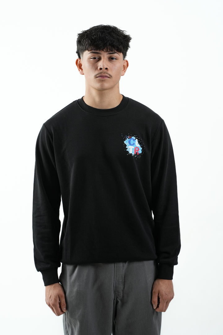 BLACK CREWNECK SWEATSHIRT