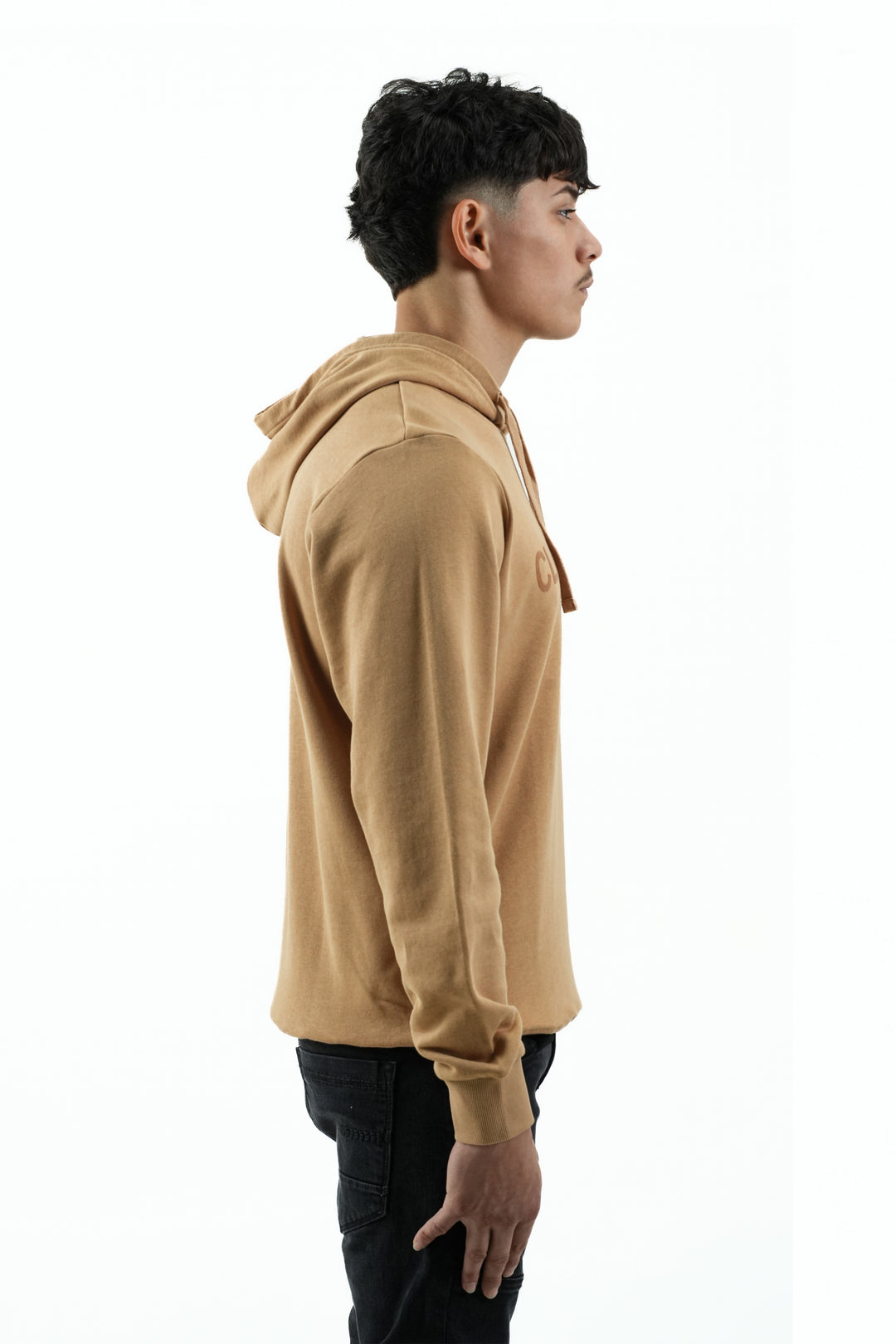 FLOCK PRINTED CAMEL HOODIE