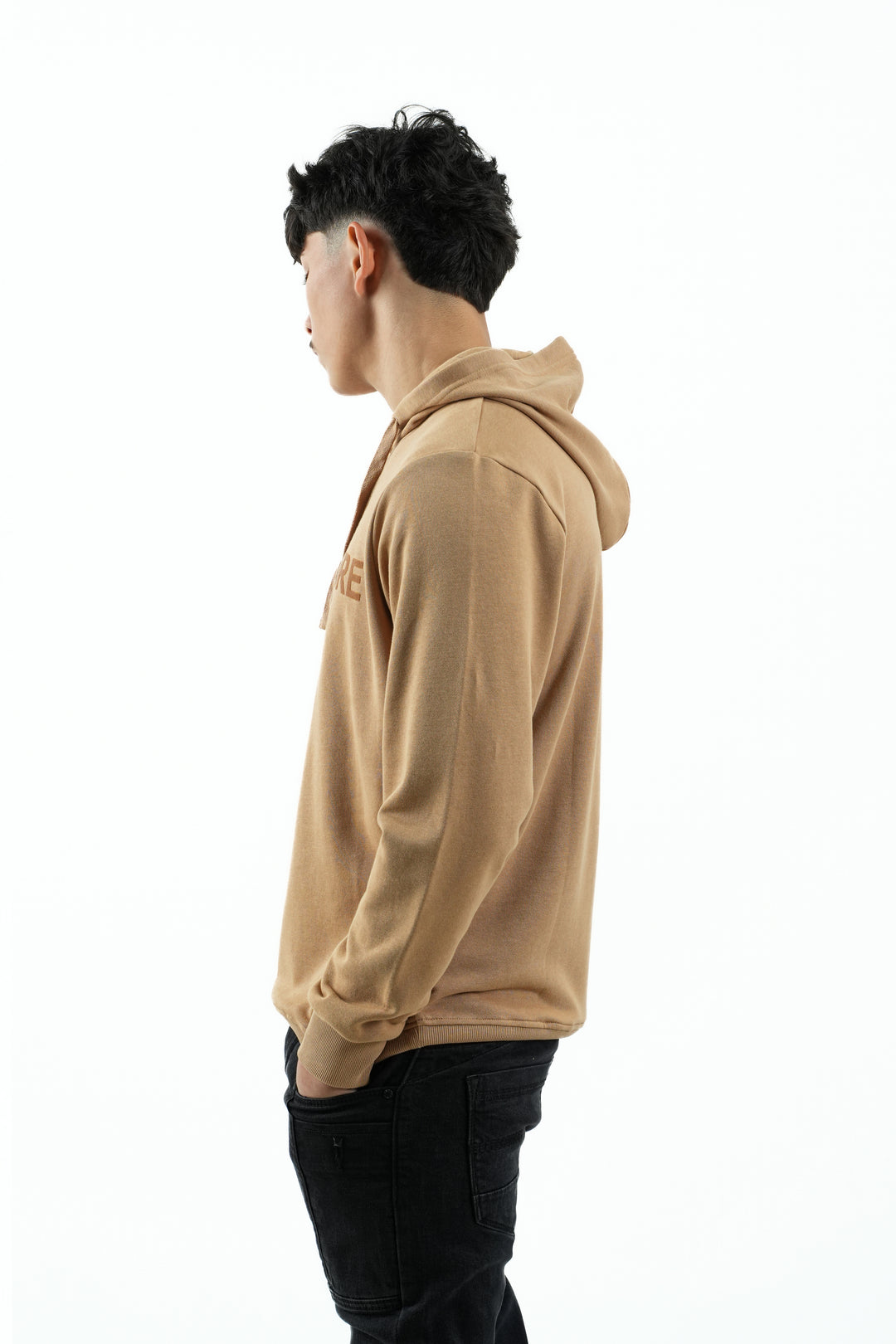 FLOCK PRINTED CAMEL HOODIE