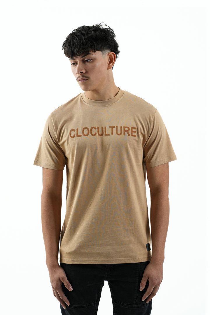 FLOCK PRINTED CAMEL T-SHIRT