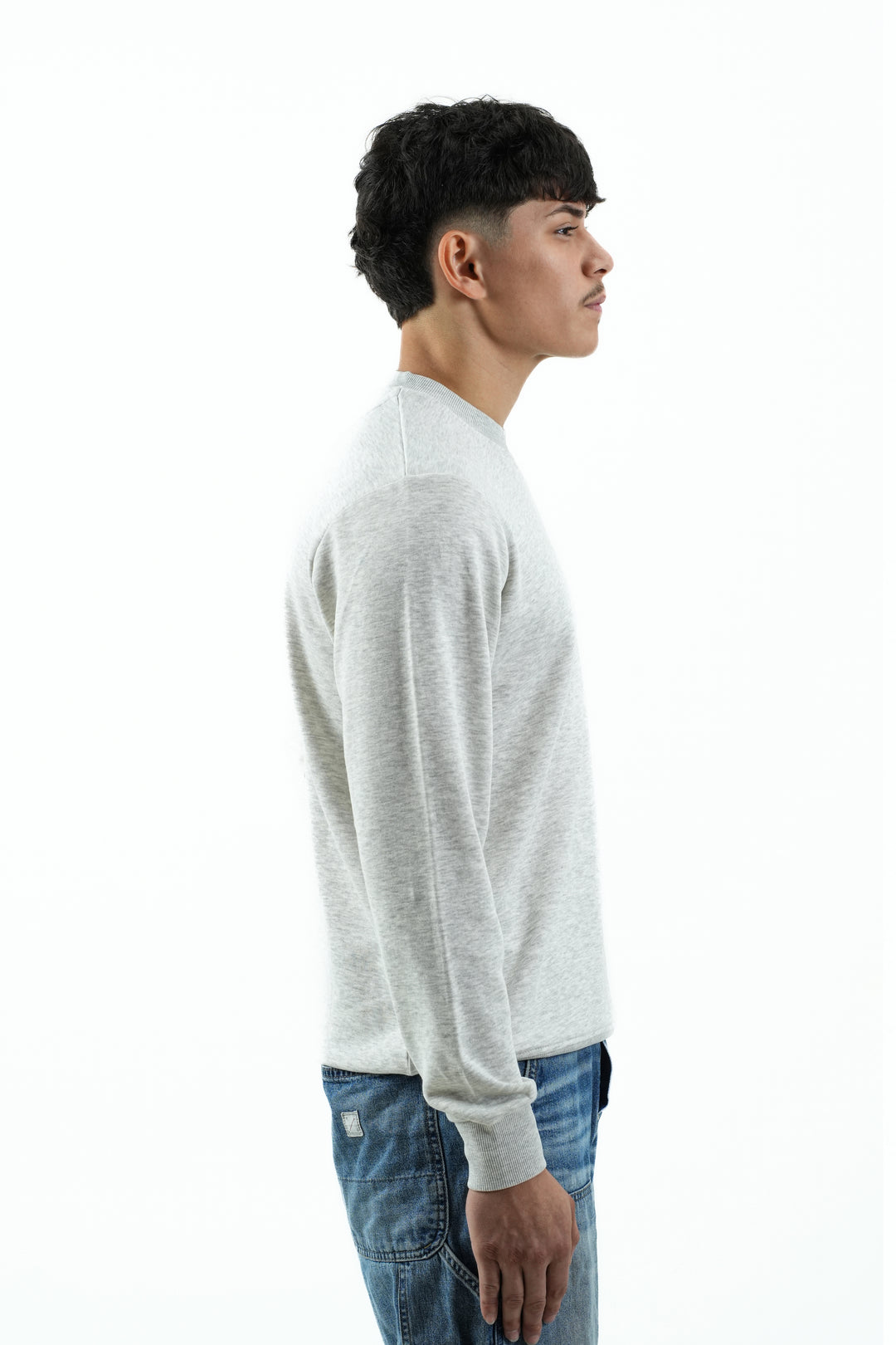 GREY MELANGE CREWNECK SWEATSHIRT