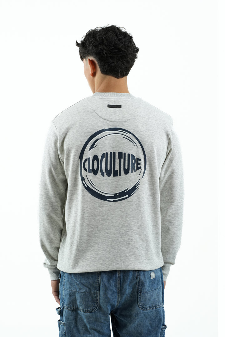 GREY MELANGE CREWNECK SWEATSHIRT