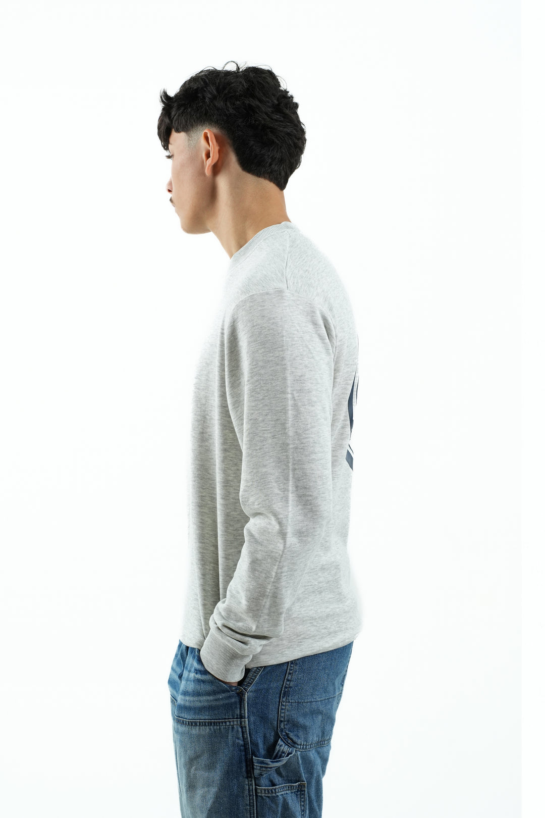 GREY MELANGE CREWNECK SWEATSHIRT