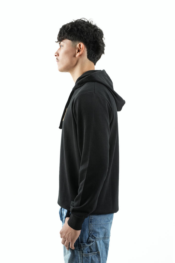 EMBROIDERED BLACK HOODIE